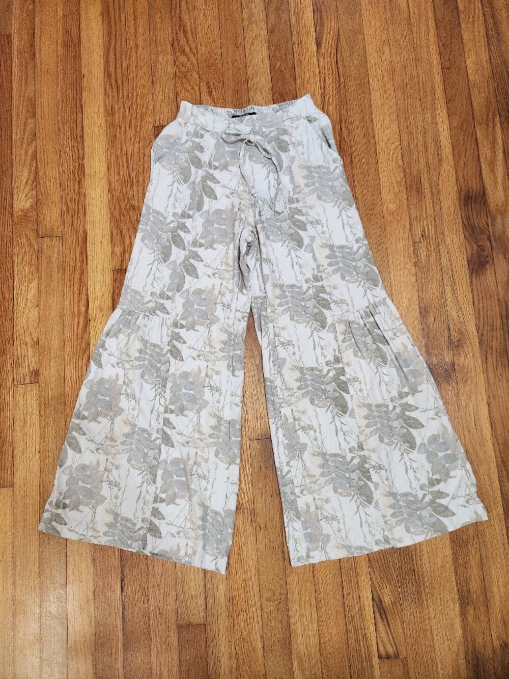 Rewash Floral Wide Leg Palazzo Pants Size S Linen Blend Boho